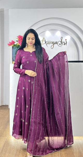 chinnion-silk-anarkali-gown-dupatta-with-zari-sequence-embroidery-work-color-wine-1