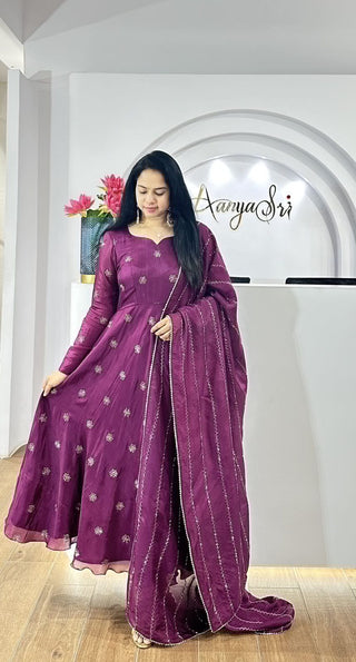 chinnion-silk-anarkali-gown-dupatta-with-zari-sequence-embroidery-work-color-wine-2