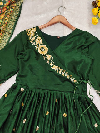 chinnion-silk-anarkali-long-gown-pant-dupatta-set-with-thread-embroidery-work-color-bottle-green-6