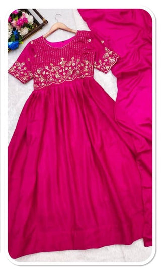chinnion-silk-georgette-anarkali-long-gown-dupatta-with-yolk-embroidery-pink