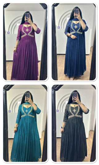 chinnion-silk-georgette-anarkali-long-gown-dupatta-with-yolk-embroidery-work