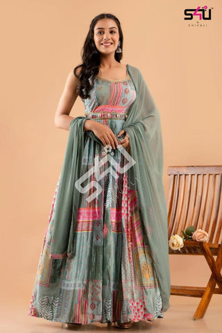 chinon-gown-kurtis-suit-kodi-embroidery-sequence-lace-work-color-green