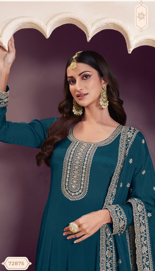 chinon-gown-pant-dupatta-set-with-embroidery-work-color-nile-blue-2