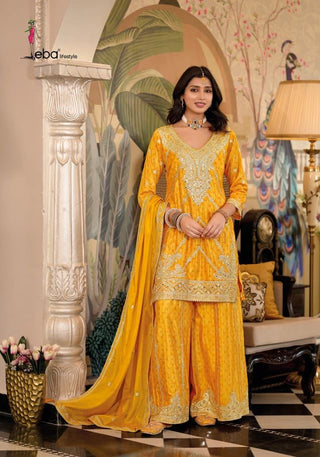 chinon-kurti-palazzo-dupatta-set-with-digital-print-embroidery-work-yellow-1