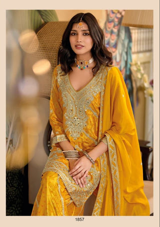 chinon-kurti-palazzo-dupatta-set-with-digital-print-embroidery-work-yellow-2