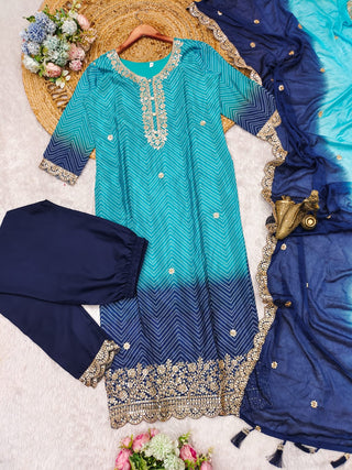 chinon-kurti-pant-dupatta-set-with-bandhni-print-sequence-coding-work-color-blue-2