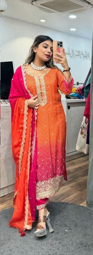 chinon-kurti-pant-dupatta-set-with-bandhni-print-sequence-coding-work-color-orange-1