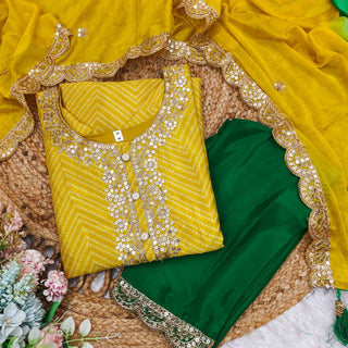 chinon-kurti-pant-dupatta-set-with-bandhni-print-sequence-coding-work-color-yellow-3
