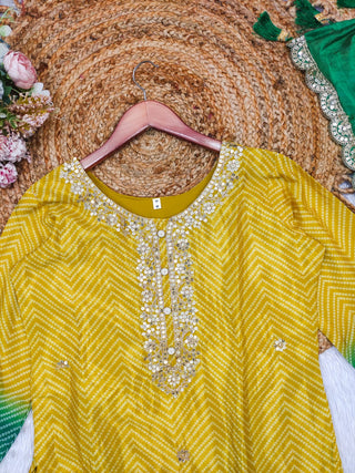 chinon-kurti-pant-dupatta-set-with-bandhni-print-sequence-coding-work-color-yellow-4