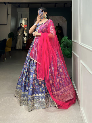 chinon-lehenga-blouse-dupatta-set-with-print-embroidery-sequins-work-blue-2