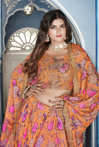 chinon-lehenga-blouse-dupatta-with-printed-sequins-work-orange-2