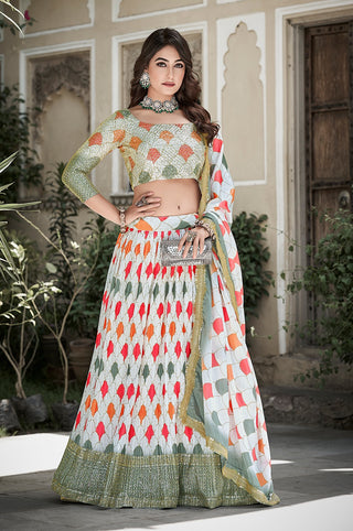 chinon-lehenga-blouse-dupatta-with-printed-sequins-work-white-green-1