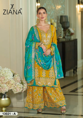 chinon-silk-kurti-sharara-dupatta-set-with-embroidery-khatli-work-color-yellow-1