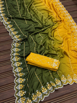 chinon-silk-saree-sequence-embroidery-work-color-yellow