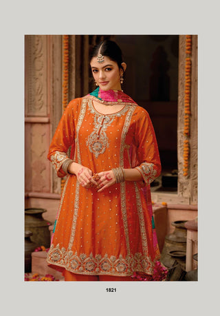 chinon-top-palazzo-dupatta-set-with-embroidery-work-color-orange-3
