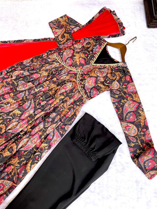 cotton-aliya-cut-gown-pant-dupatta-with-digital-print-hand-made-glass-mirror-work-color-black-4