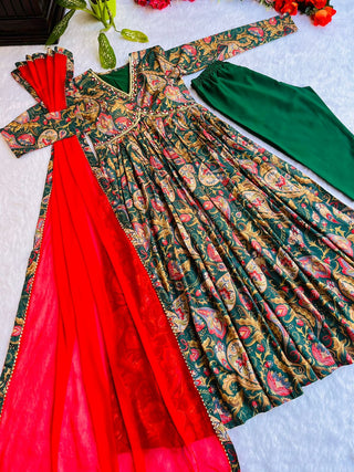 cotton-aliya-cut-gown-pant-dupatta-with-digital-print-hand-made-glass-mirror-work-color-green-4