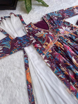 cotton-aliya-cut-gown-pant-dupatta-with-digital-print-hand-made-glass-mirror-work-color-maroon-4