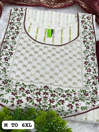 cotton-kurti-pant-dupatta-set-with-embroidery-sequins-work-color-white-maroon-4