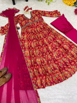 cotton-muslin-aliya-cut-gown-pant-dupatta-with-digital-print-hand-made-glass-mirror-work-color-red-2