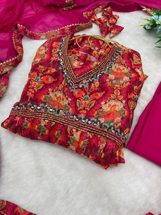 cotton-muslin-aliya-cut-gown-pant-dupatta-with-digital-print-hand-made-glass-mirror-work-color-red-5