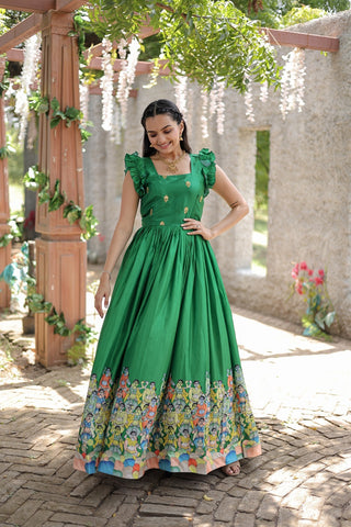 dola-silk-gown-with-designer-print-work-green-1