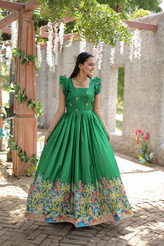 dola-silk-gown-with-designer-print-work-green-2
