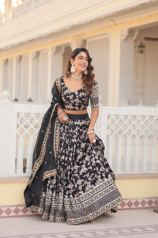 dyeable-pure-viscose-jacquard-lehenga-choli-dupatta-with-embroidery-sequence-work-color-black-4
