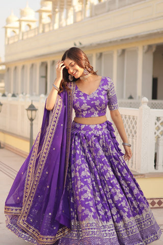 dyeable-pure-viscose-jacquard-lehenga-choli-dupatta-with-embroidery-sequence-work-color-purple-3