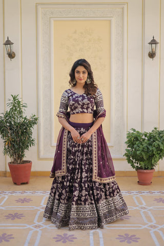 dyeable-pure-viscose-jacquard-lehenga-choli-dupatta-with-embroidery-sequence-work-color-wine-1