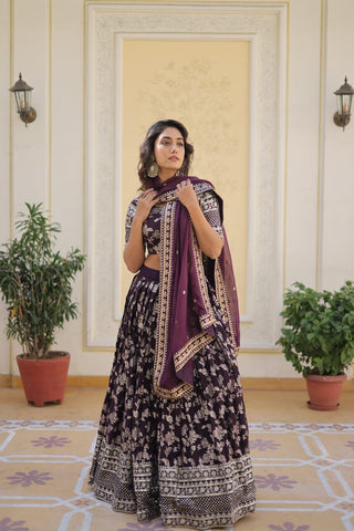 dyeable-pure-viscose-jacquard-lehenga-choli-dupatta-with-embroidery-sequence-work-color-wine-3