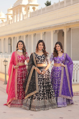 dyeable-pure-viscose-jacquard-lehenga-choli-dupatta-with-embroidery-sequence-work