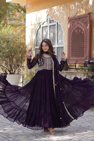 faux-blooming-georgette-gown-dupatta-suit-with-embroidery-pearl-work-color-purple-1