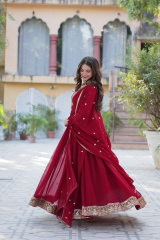 faux-blooming-georgette-gown-dupatta-with-rich-sequins-embroidered-work-color-maroon-2