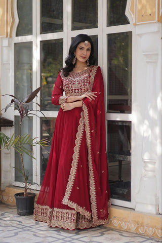 faux-blooming-gown-dupatta-sequins-embroidery-zari-work-color-maroon-1