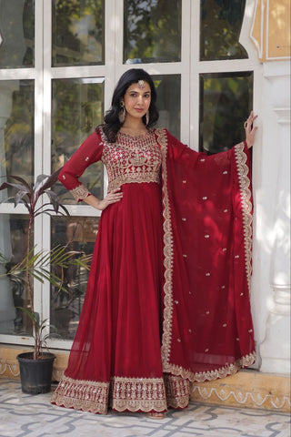faux-blooming-gown-dupatta-sequins-embroidery-zari-work-color-maroon-2