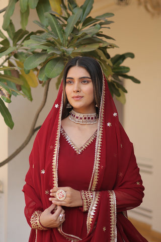 faux-blooming-gown-dupatta-suit-sequins-embroidery-work-color-maroon-1