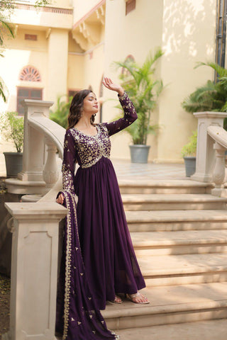 faux-blooming-gown-dupatta-suit-with-sequins-multi-zari-embroidered-work-color-wine-4