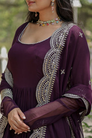 aux-blooming-gown-with-dupatta-embroidery-work-wine-2