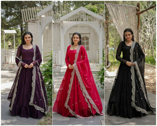 faux-blooming-gown-with-dupatta-embroidery-work