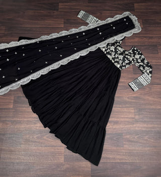 faux-blooming-gown-with-viscose-dyable-jacquard-dupatta-embroidery-sequence-work-color-black-7