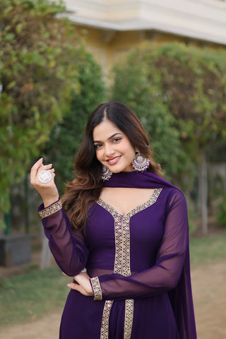 faux-blooming-kurti-pant-dupatta-set-with-embroidery-work-color-purple-5