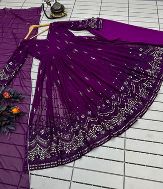 faux-georgette-anarkali-kurti-set-with-embroidery-sequence-work-magenta-3
