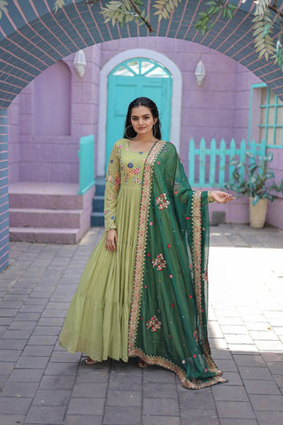 2-3 Days Delivery! Dresses For Women Party Wear Gown Kurtis Suit Georgette with Sequins Embroidery Thread Work, Listing ID: 8970615226650