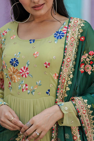2-3 Days Delivery! Dresses For Women Party Wear Gown Kurtis Suit Georgette with Sequins Embroidery Thread Work, Listing ID: 8970615226650