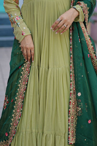2-3 Days Delivery! Dresses For Women Party Wear Gown Kurtis Suit Georgette with Sequins Embroidery Thread Work, Listing ID: 8970615226650