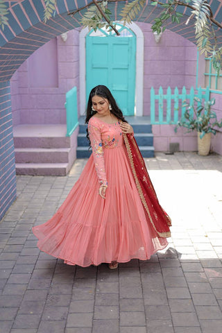 faux-georgette-gown-with-silk-dupatta-embroidery-thread-work-parrot-peach-1