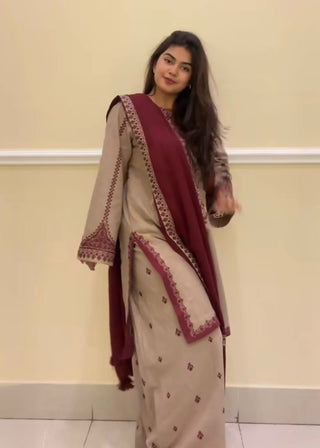 faux-georgette-kurti-farshi-pant-dupatta-set-with-embroidery-sequence-work-color-desert-sand-3