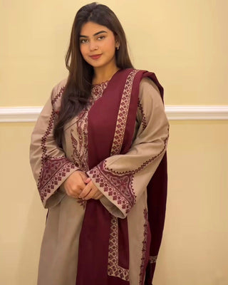 faux-georgette-kurti-farshi-pant-dupatta-set-with-embroidery-sequence-work-color-desert-sand-8