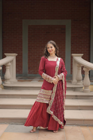 faux-georgette-kurti-sharara-dupatta-set-sequins-thread-embroidery-work-color-maroon-2